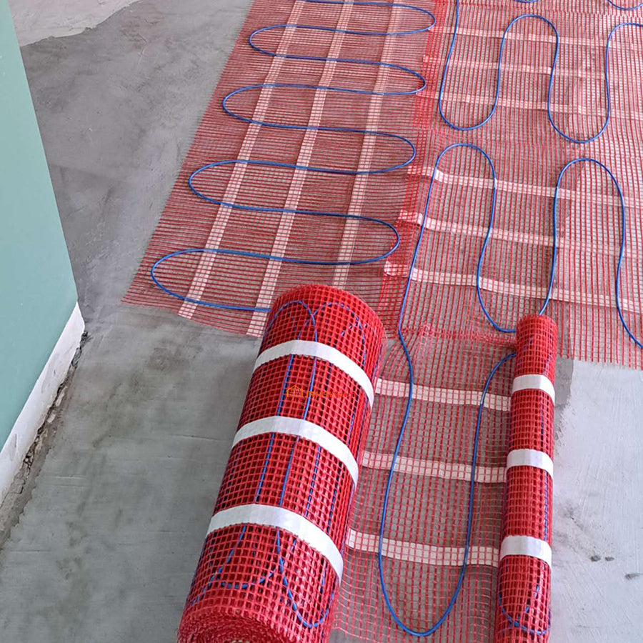 230V 150w/m2 Electric Underfloor Heating Mat Kit Pad System Parts For bathroom Ceramic Stone Tile Wooden Floor Heated Warming